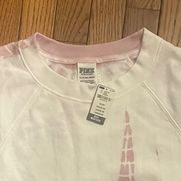 Victoria Secret PINK, oversized tie dye sweatshirt, NWT, women’s Sz X-Small - Picture 3 of 3